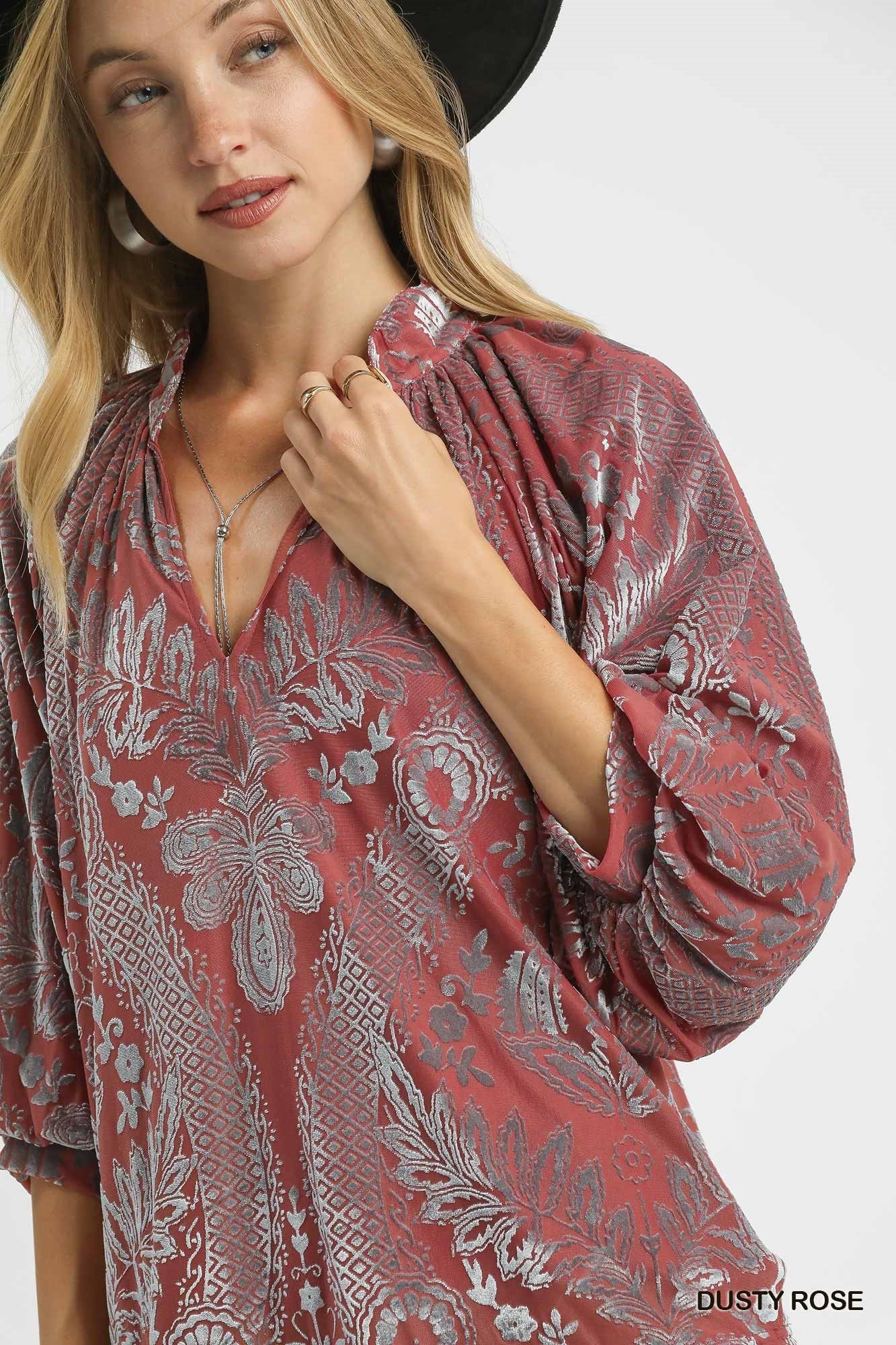 Velvet Print Top