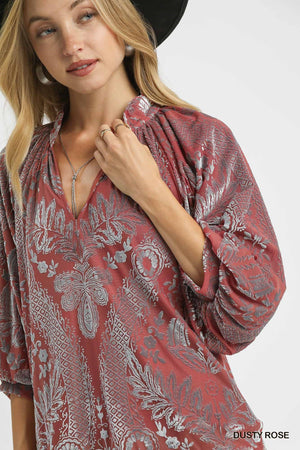 Velvet Print Top