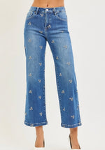 Embroidered Crop Jean