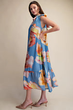 Ruffle Neck Midi Dress