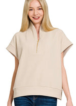Ribbed Half Zip Top