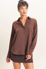 Brown Satin Shirt