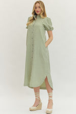 Gingham Puff Sleeve Dress