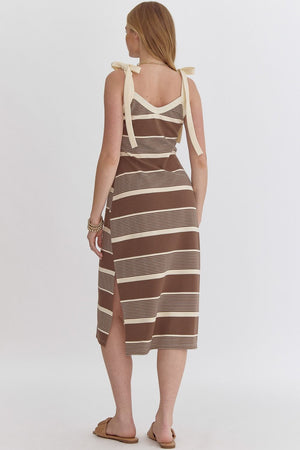 Mocha Striped Dress