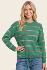 Drawstring Stripe Sweater