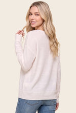 Split Mini Waffle Sweater