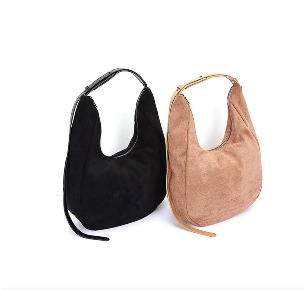 Faux Suede Shoulder Bag