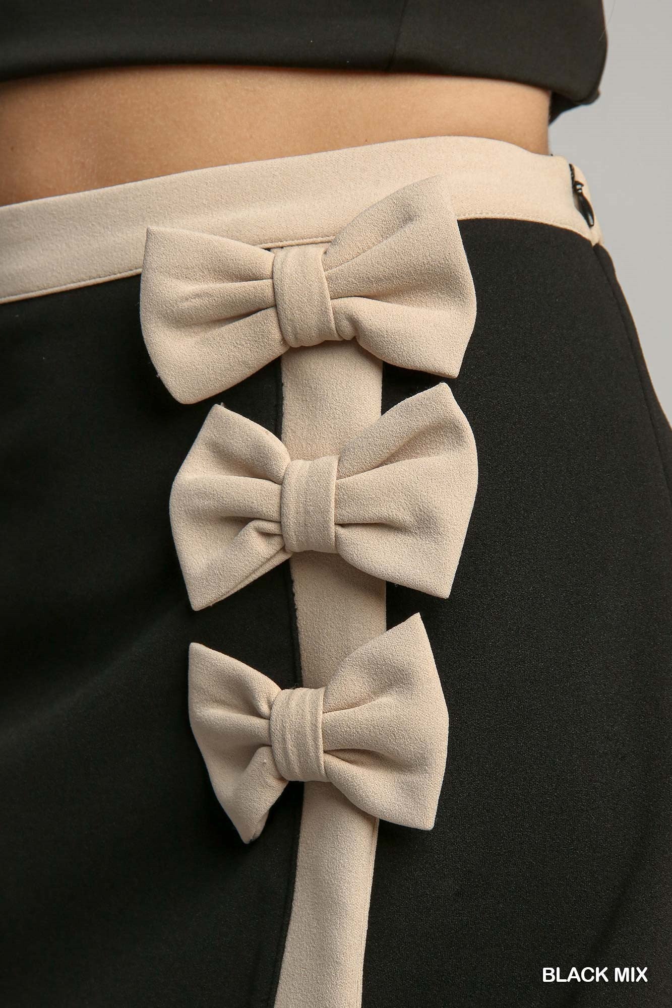 Color Block Bow Skirt