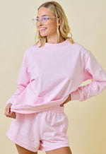 Pink Mock Neck Sweatshirt