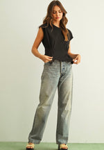 Pleated Cap Sleeve Tee