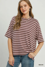 Mauve Striped Tee