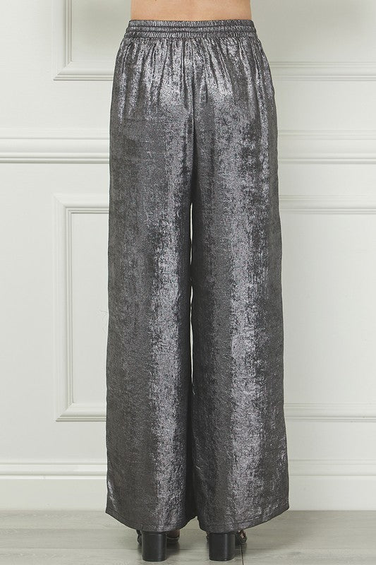 Satin Gunmetal Pants