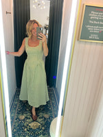 Green Gingham Midi Dress