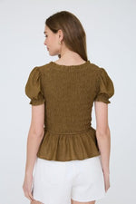 Smocked Peplum Top