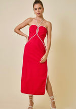 Contrast Piping Dress