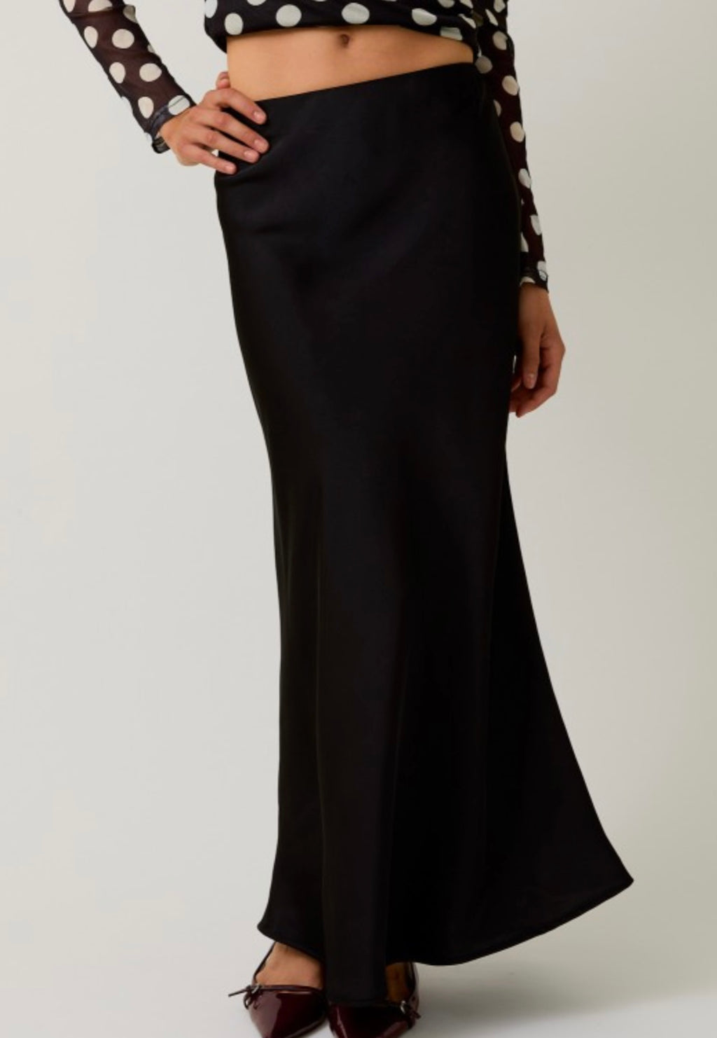 Black Satin Skirt