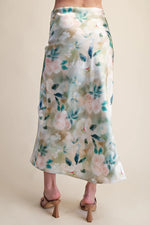 Watercolor Satin Skirt