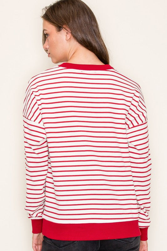 Textured Stripe Pullover