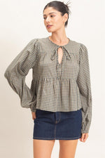Teal Checkered Top