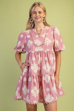 Puff Print Dress