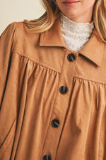 Gathered Suede Jacket