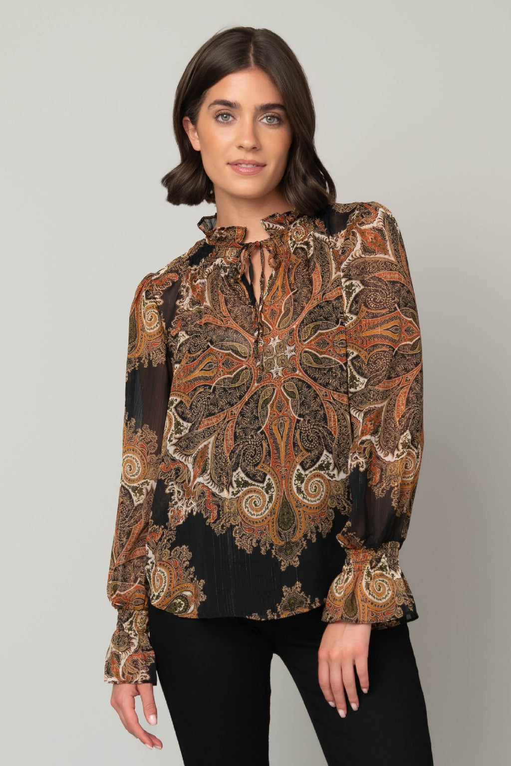 Lurex Peasant Top