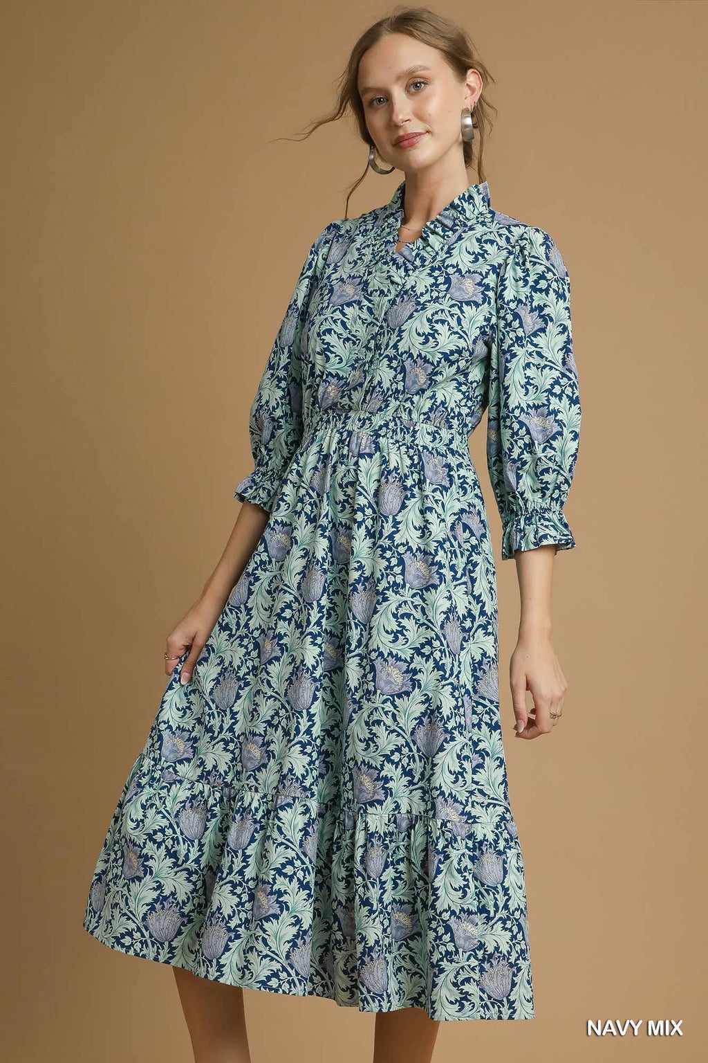 Abstract Print Midi Dress
