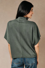 Palmer Olive Mock Neck Top