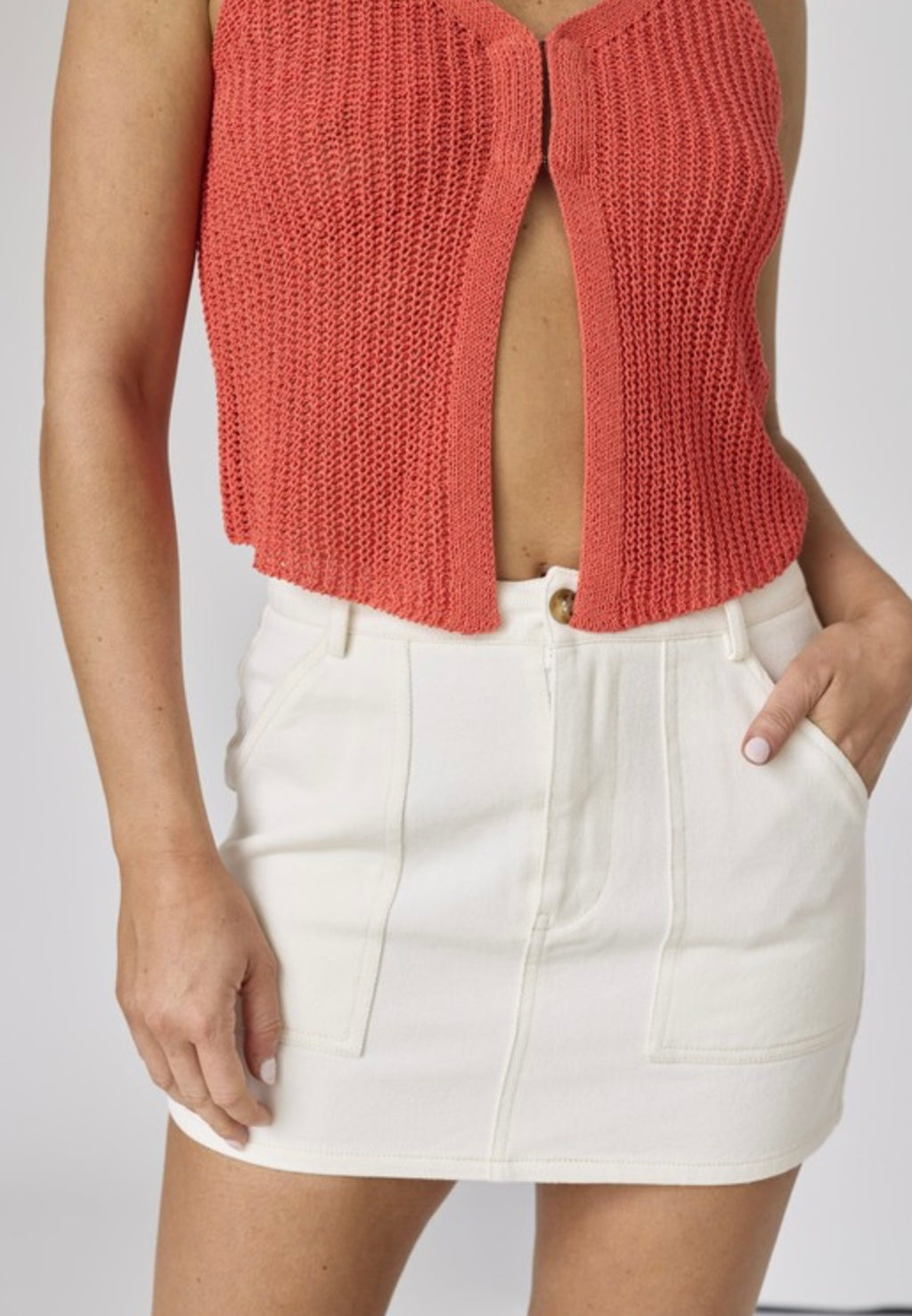 White Denim Skirt