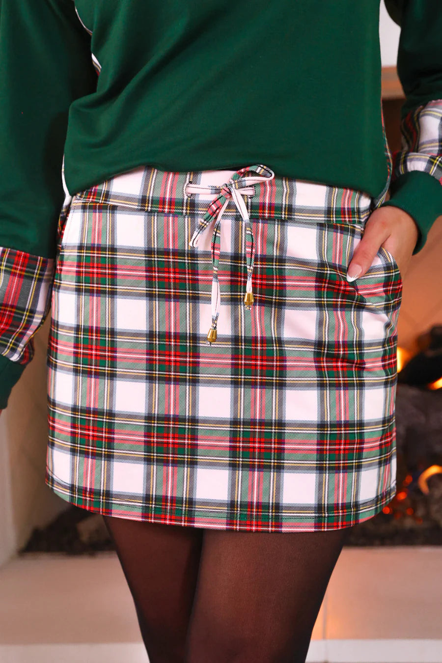 Christmas Plaid Skort
