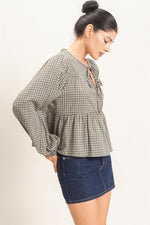 Teal Checkered Top