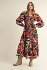 Smocked Paisley Midi