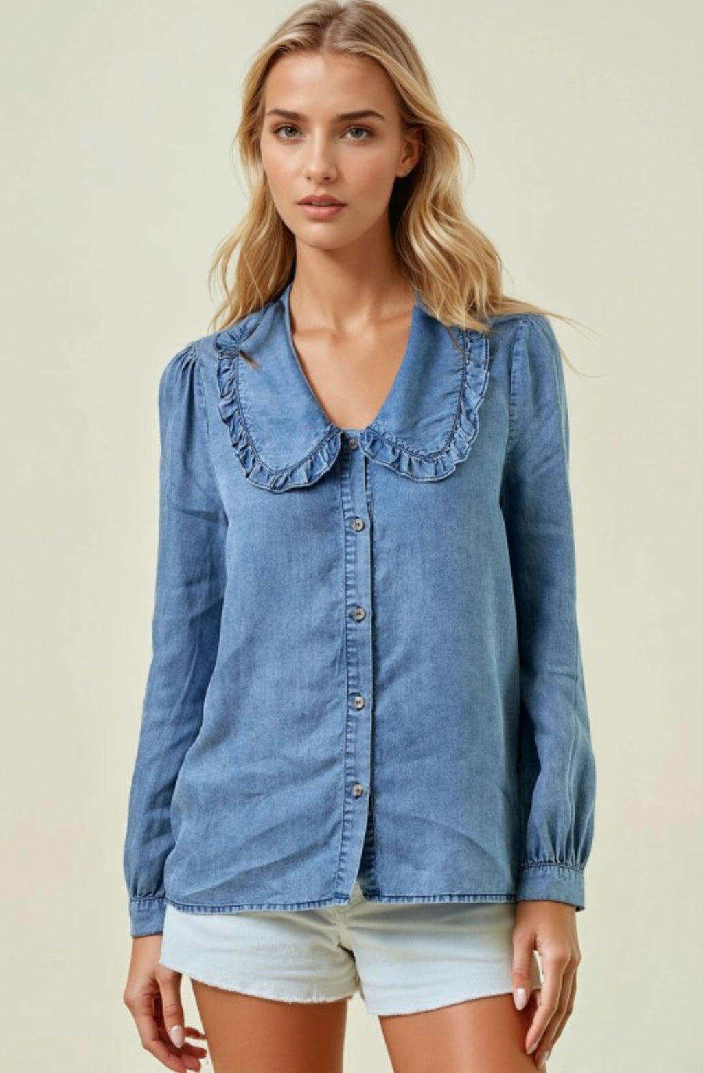 Denim Peterpan Top