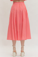 Zoe Striped Midi Skirt