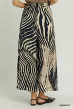Zebra Print Wide Leg Pants