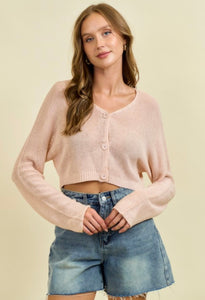 Blush Crop Cardigan
