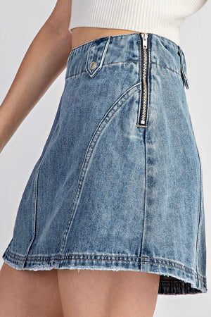 Washed Denim Skirt