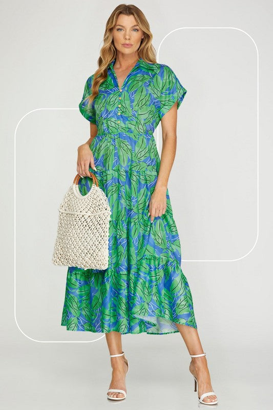 Leaves Midi Dress