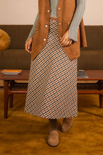 Houndstooth Midi Skirt