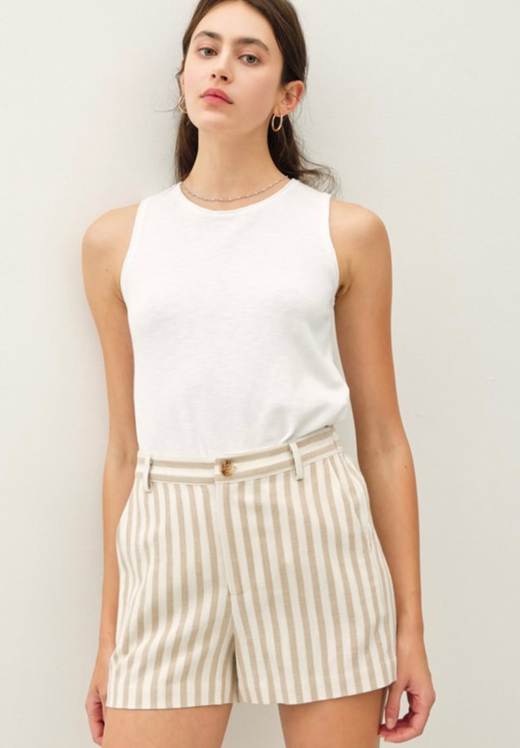 Striped Linen Shorts