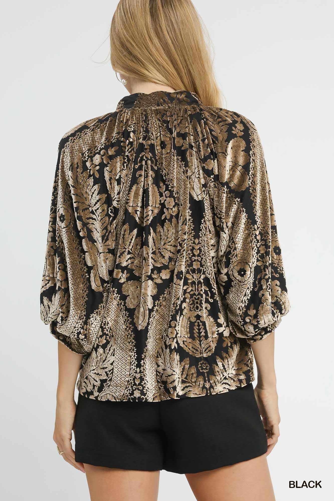 Velvet Damask Blouse