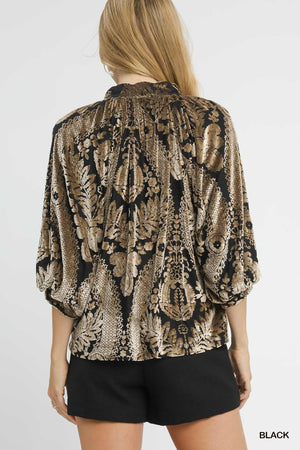 Velvet Damask Blouse