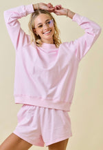 Pink Mock Neck Sweatshirt