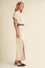 Suede Asymmetric Dress