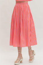 Zoe Striped Midi Skirt