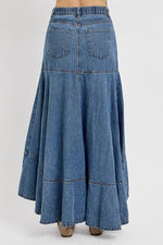 High-Low Denim Skirt