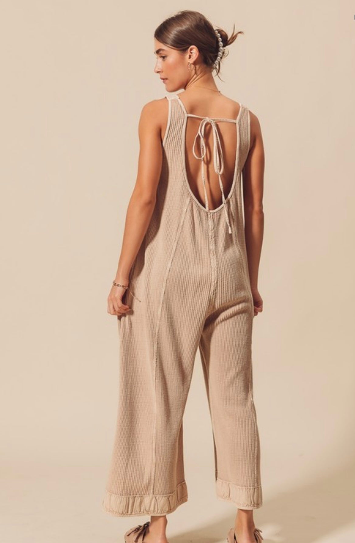 Waffle Wide Leg Jumpsuit