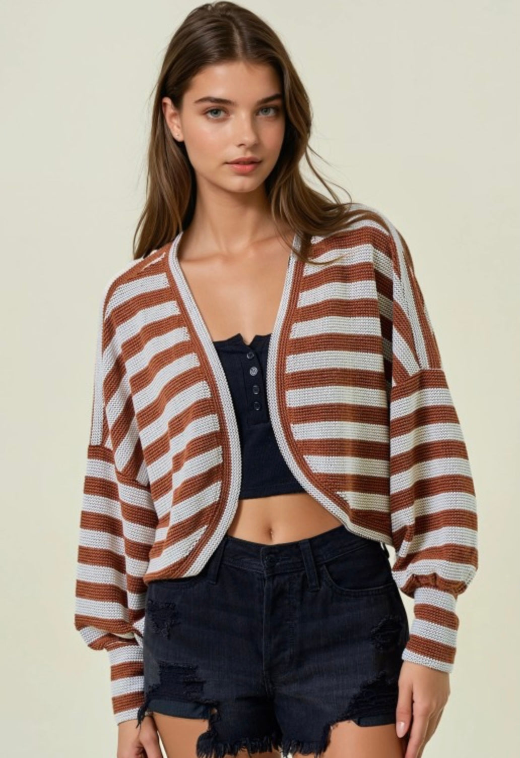 Striped Knit Shrug