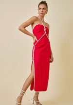 Contrast Piping Dress