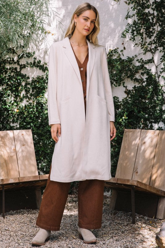 Faux Suede Duster